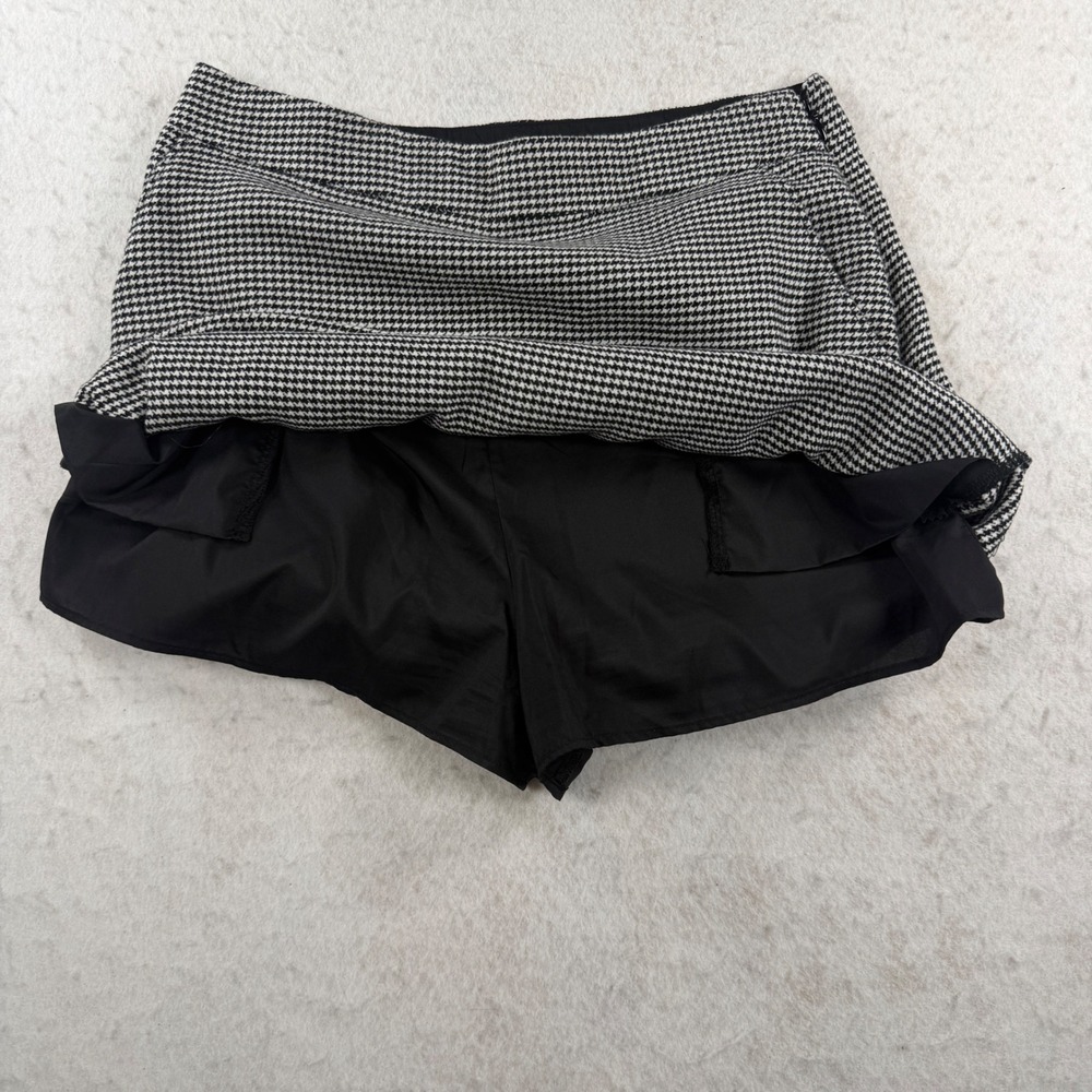 Abercrombie & Fitch Houndstooth Skort BlackWhite Mini Skirt Shorts Womens Medium - Picture 3 of 8
